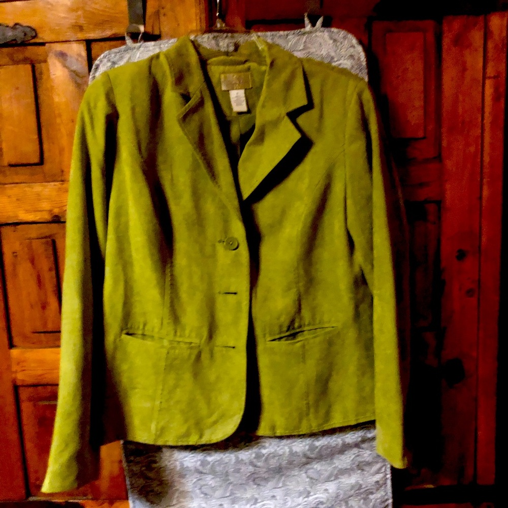 Studio Works lime green Ultra Sued Blazer.